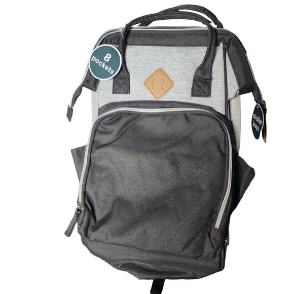 BB Gear Backpack Diaper Bag with Adjustable Shoulder Strap, Gray - Picture 2 of 9